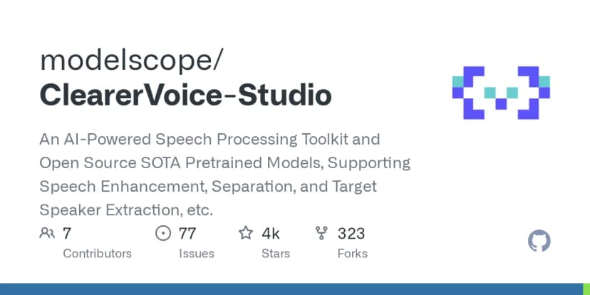 ClearerVoice-Studio - Open Source | AIWire | AIWire