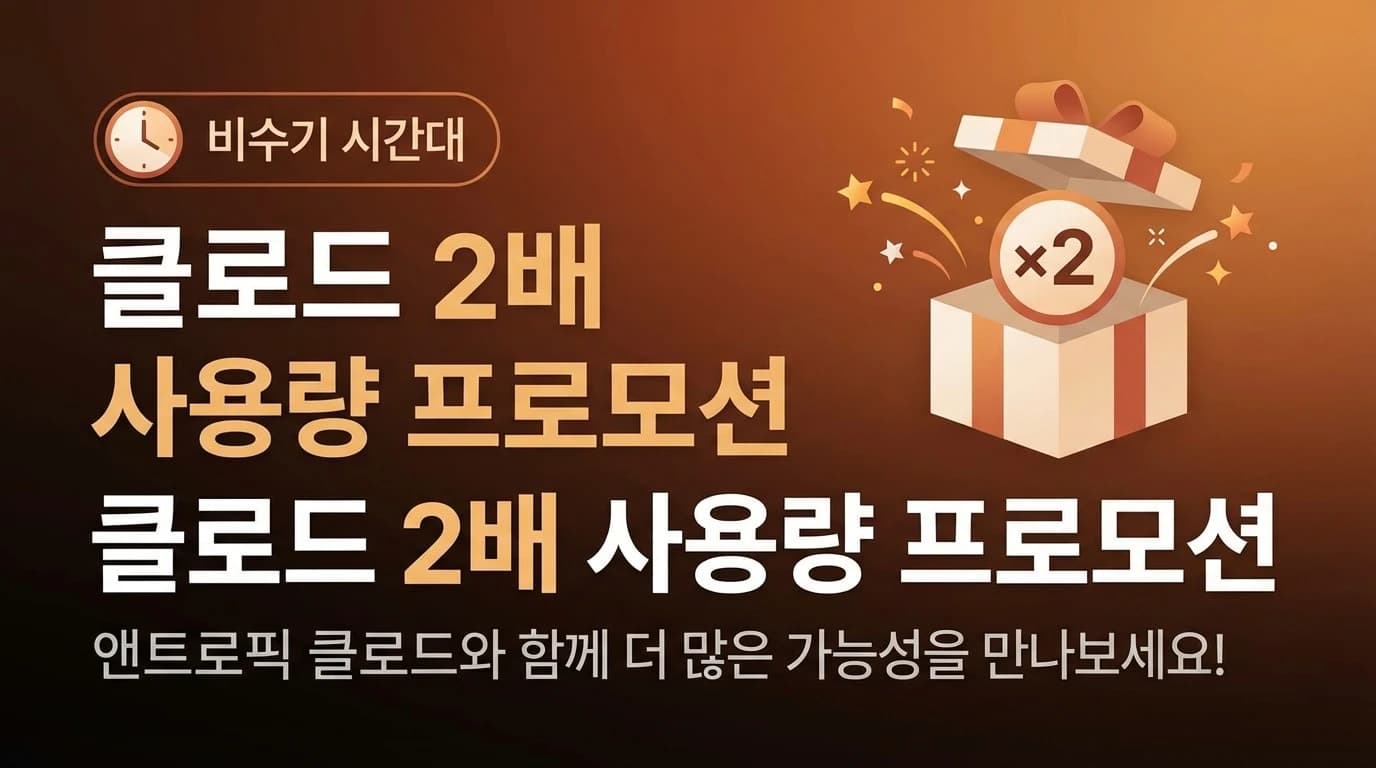 Anthropic, Claude 사용량 2배 프로모션 실시: 오프피크 시간 무료 사용자도 혜택