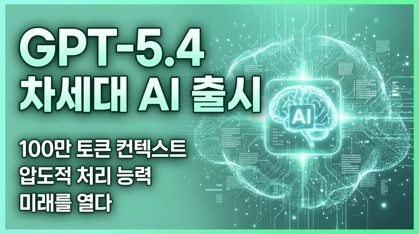 GPT-5.4 출시: 100만 토큰 컨텍스트와 에이전트 기능 통합