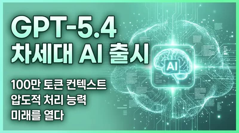 GPT-5.4 출시: 100만 토큰 컨텍스트와 에이전트 기능 통합
